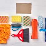 Multiple house cleaning products.